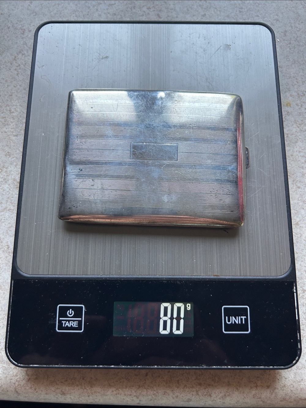 Vintage Sterling Silver Cigarette Case .925 80 Grams